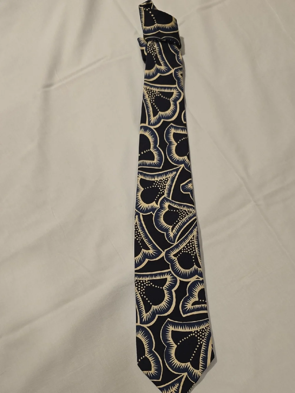 Polo by Ralph Lauren Navy and Cream Floral Silk Tie